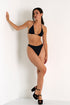 Shan Glitter Chrome effect cut-out bikini bottom